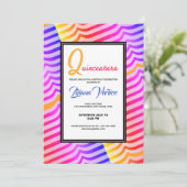 Jazzy Trippy Psychedelic Tropical Stripey Pattern Einladung (Stehend Vorderseite)