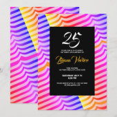 Jazzy Trippy Psychedelic Tropical Stripey Pattern Einladung (Vorne/Hinten)