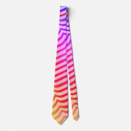 Jazzy Trippy Psychedelic Tropical Stripey Pattern Krawatte (Vorderseite)