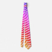 Jazzy Trippy Psychedelic Tropical Stripey Pattern Krawatte (Rückseite)