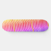Jazzy Trippy Psychedelic Tropical Stripey Pattern Skateboard (Horizontal)