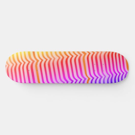 Jazzy Trippy Psychedelic Tropical Stripey Pattern Skateboard (Horizontal)