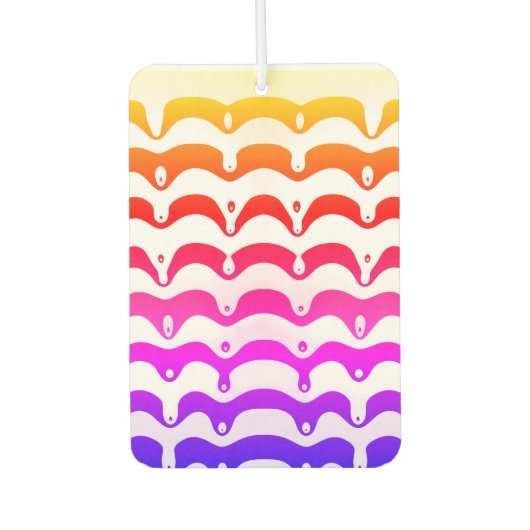 Jazzy Tropical Psychedelic Dripping Stripes Autolufterfrischer (Vorderseite)