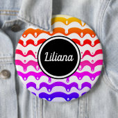 Jazzy Tropical psychedelic Dripping Stripes Button (Beispiel)