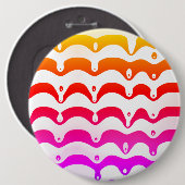 Jazzy Tropical Psychedelic Dripping Stripes Button (Vorne & Hinten)