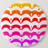 Jazzy Tropical Psychedelic Dripping Stripes Button (Vorderseite)