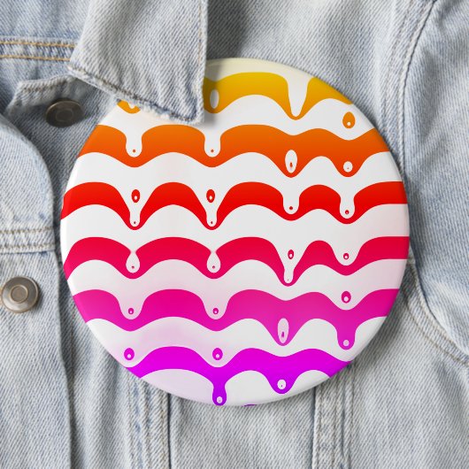 Jazzy Tropical Psychedelic Dripping Stripes Button (Beispiel)