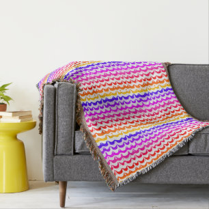 Jazzy Tropical Psychedelic Dripping Stripes Decke
