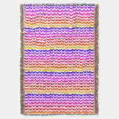 Jazzy Tropical Psychedelic Dripping Stripes Decke (Vorderseite Vertikal)