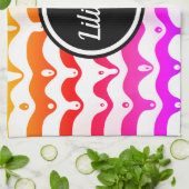 Jazzy Tropical Psychedelic Dripping Stripes Geschirrtuch (Gefaltet)