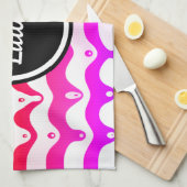 Jazzy Tropical Psychedelic Dripping Stripes Geschirrtuch (Viertel Falte)