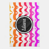 Jazzy Tropical Psychedelic Dripping Stripes Geschirrtuch (Vertikal)