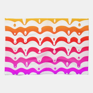 Jazzy Tropical Psychedelic Dripping Stripes Geschirrtuch