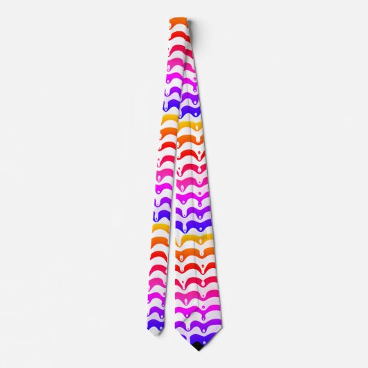 Jazzy Tropical Psychedelic Dripping Stripes Krawatte (Rückseite)
