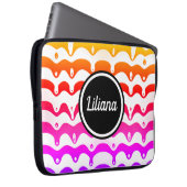 Jazzy Tropical Psychedelic Dripping Stripes Laptopschutzhülle (Vorne Rechts)
