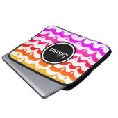 Jazzy Tropical Psychedelic Dripping Stripes Laptopschutzhülle (Vorne Knopf)
