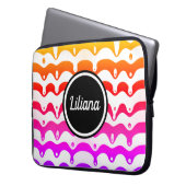 Jazzy Tropical Psychedelic Dripping Stripes Laptopschutzhülle (Vorderseite Links)