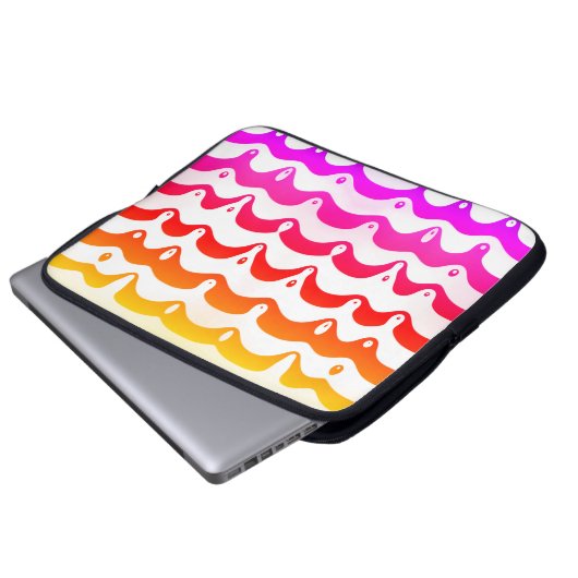 Jazzy Tropical Psychedelic Dripping Stripes Laptopschutzhülle (Vorne Knopf)
