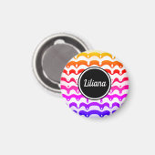 Jazzy Tropical psychedelic Dripping Stripes Magnet (Vorderseite/Rückseite)