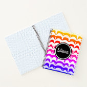 Jazzy Tropical psychedelic Dripping Stripes Notizblock (Innenseite)