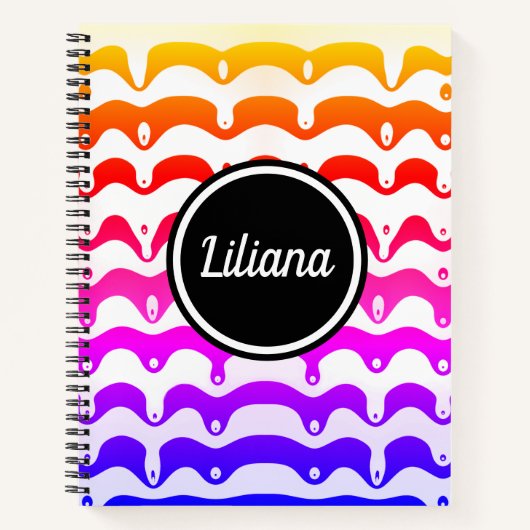 Jazzy Tropical psychedelic Dripping Stripes Notizblock (Vorderseite)