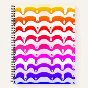 Jazzy Tropical Psychedelic Dripping Stripes Notizblock