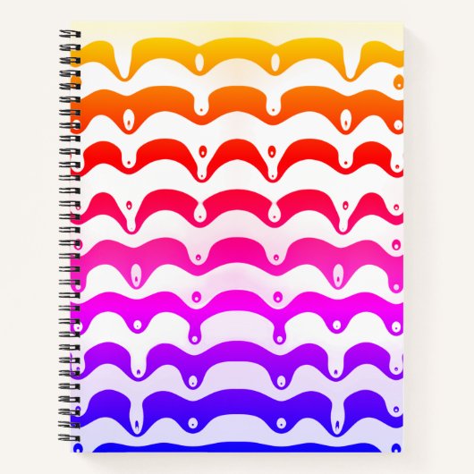 Jazzy Tropical Psychedelic Dripping Stripes Notizblock (Vorderseite)