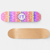 Jazzy Tropical Psychedelic Dripping Stripes Skateboard (Horizontal)