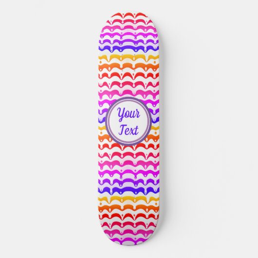 Jazzy Tropical Psychedelic Dripping Stripes Skateboard (Vorderseite)