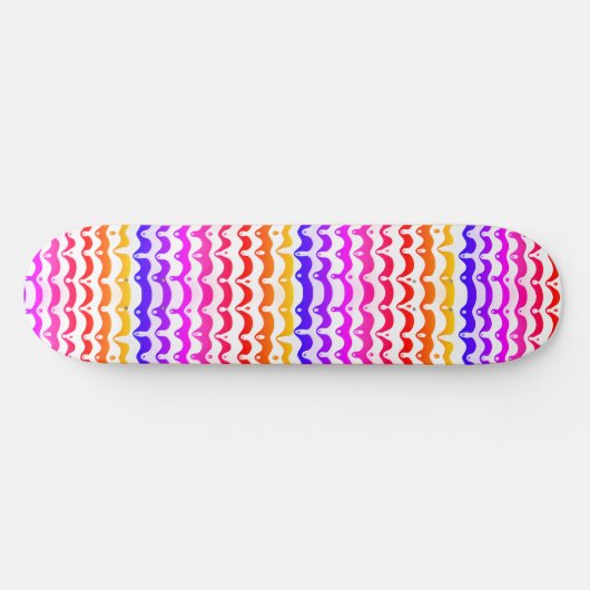 Jazzy Tropical Psychedelic Dripping Stripes Skateboard (Horizontal)