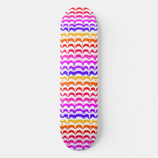 Jazzy Tropical Psychedelic Dripping Stripes Skateboard (Vorderseite)
