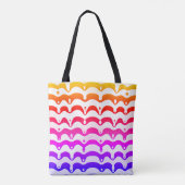 Jazzy Tropical Psychedelic Dripping Stripes Tasche (Rückseite)