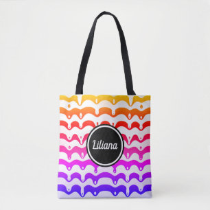Jazzy Tropical psychedelic Dripping Stripes Tasche