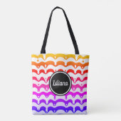 Jazzy Tropical psychedelic Dripping Stripes Tasche (Rückseite)
