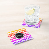 Jazzy Tropical psychedelic Dripping Stripes Untersetzer (Vor Ort)