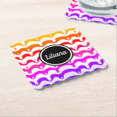 Jazzy Tropical psychedelic Dripping Stripes Untersetzer (angewinkelt)