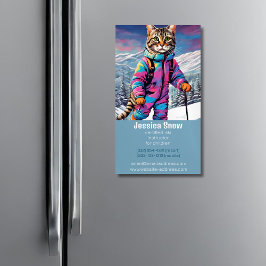 Jazzy winter cat - magnetische Visitenkarte