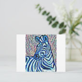 Jazzy Zebra Postkarte (Stehend Vorderseite)