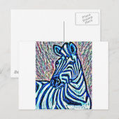 Jazzy Zebra Postkarte (Vorne/Hinten)