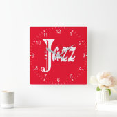 Jazzzeichen Quadratische Wanduhr (Zuhause)