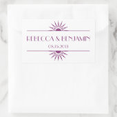 Jazzzeitalter lila geometrischer Kunst Deko Hochze Rechteckiger Aufkleber (Tasche)