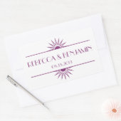 Jazzzeitalter lila geometrischer Kunst Deko Hochze Rechteckiger Aufkleber (Umschlag)