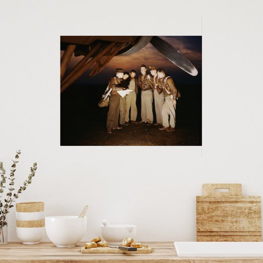 JB-17 Bomber-Crew, 1942 Poster (Küche)