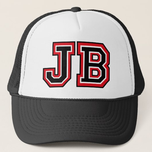 'JB' Monogram Truckerkappe (Vorderseite)