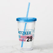 JB Pritzker 2028 Acryltrinkbecher (Rückseite)