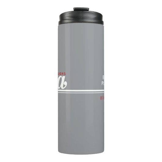 JBHS VMA Black with White Logo Customizable Thermosbecher (Vorderseite)