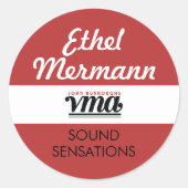 JBHS VMA Roter Hintergrund mit weißem Skript Runder Aufkleber (Vorderseite)