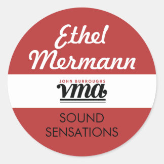 JBHS VMA Roter Hintergrund mit weißem Skript Runder Aufkleber