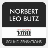 JBHS VMA Schwarzer Hintergrund mit weißem ALL CAPS Quadratischer Aufkleber (Vorderseite)