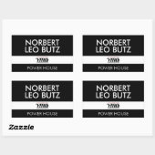 JBHS VMA Schwarzer Hintergrund mit weißem ALL CAPS Rechteckiger Aufkleber (Blatt)